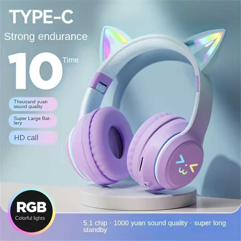 5.1 Chip Wireless Over-Ear Headset with Large Battery Capacity